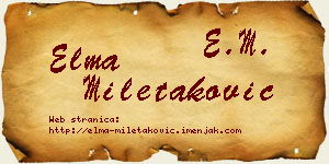 Elma Miletaković vizit kartica
